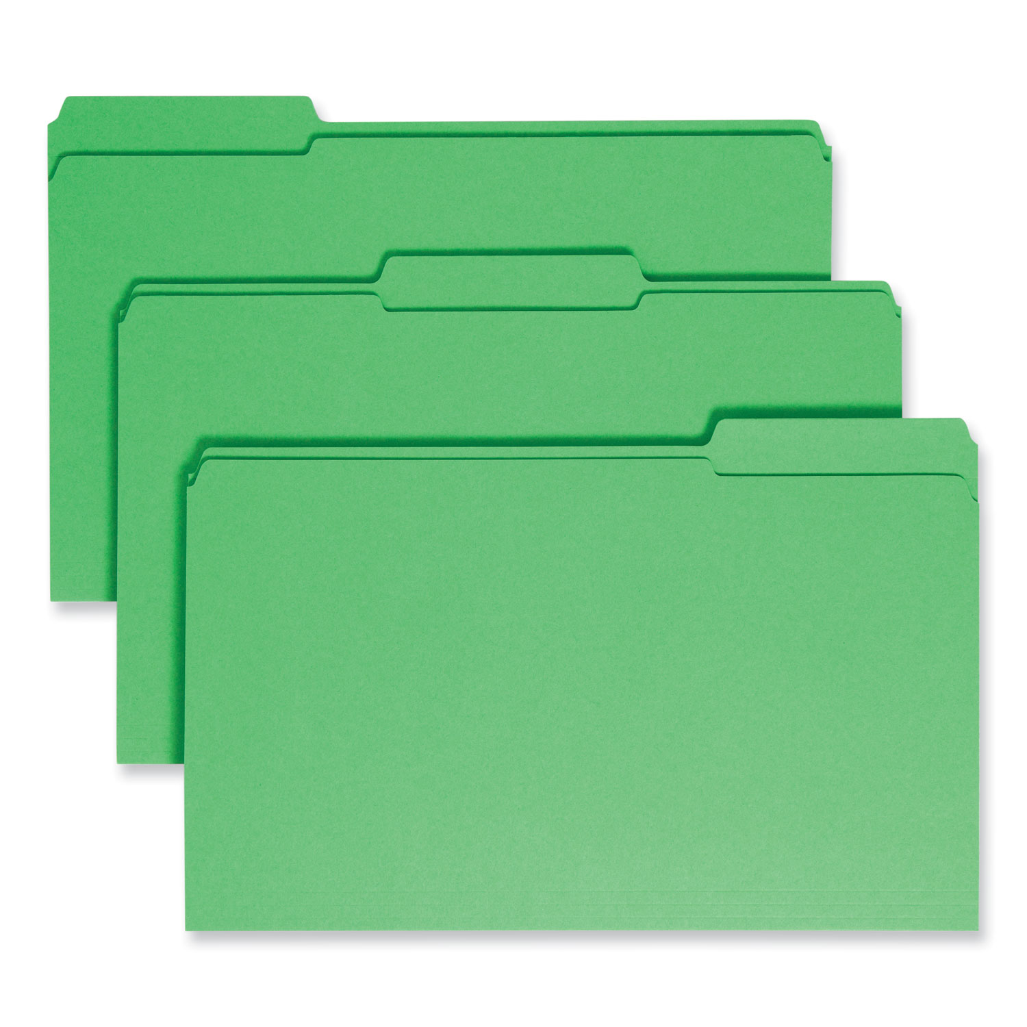 Smead® File Folders, 1/3 Cut, Reinforced Top Tab, Legal, Green, 100/Box