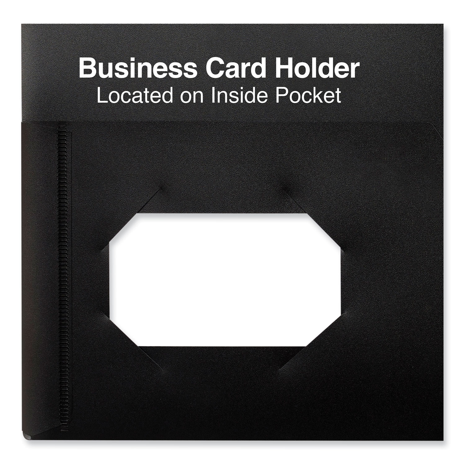 Universal® Two-Pocket Plastic Folders, 11 x 8 1/2, Black, 10/Pack