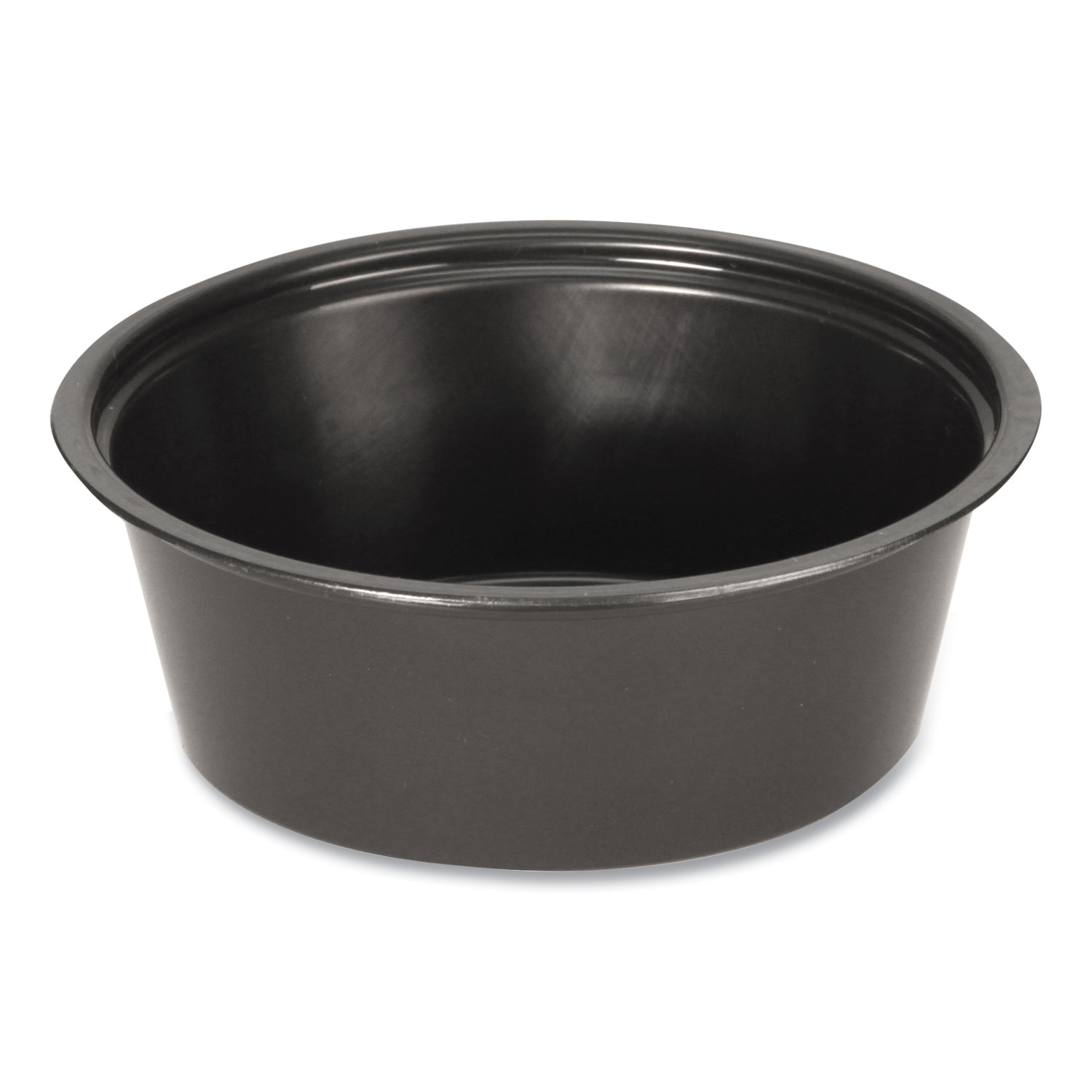 Portion Cups, 1.5 oz, Plastic, Black, 250/Sleeve, 10 Sleeves/Carton