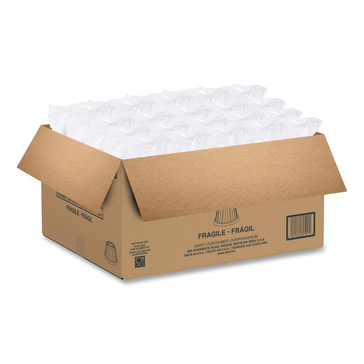 Dart® D-T Sundae/Cold Cup Lids, 5-32oz Cups, Clear, 1000/Carton