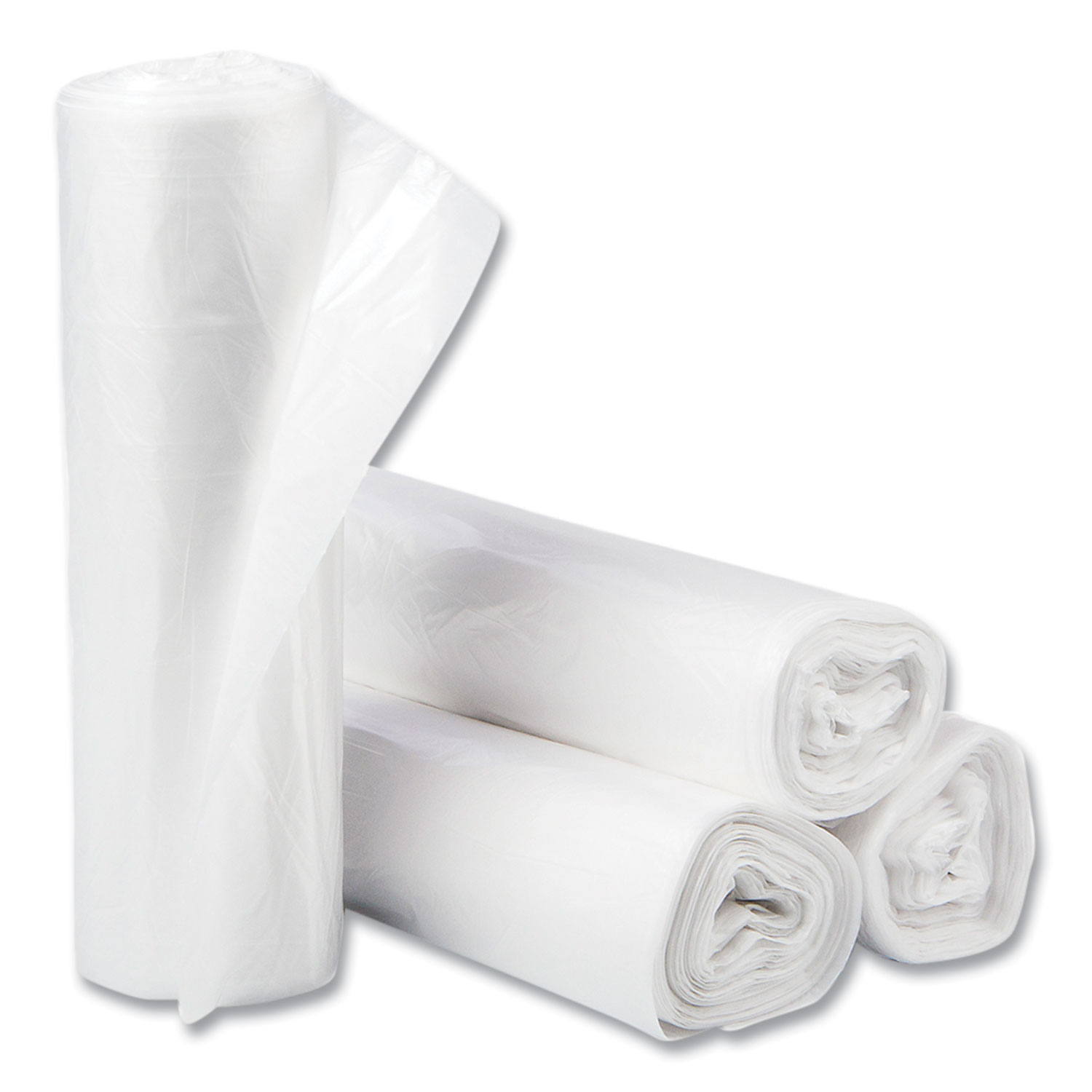 Inteplast Group High-Density Can Liner, 30 x 37, 30gal, 10mic, Clear, 25/Roll, 2