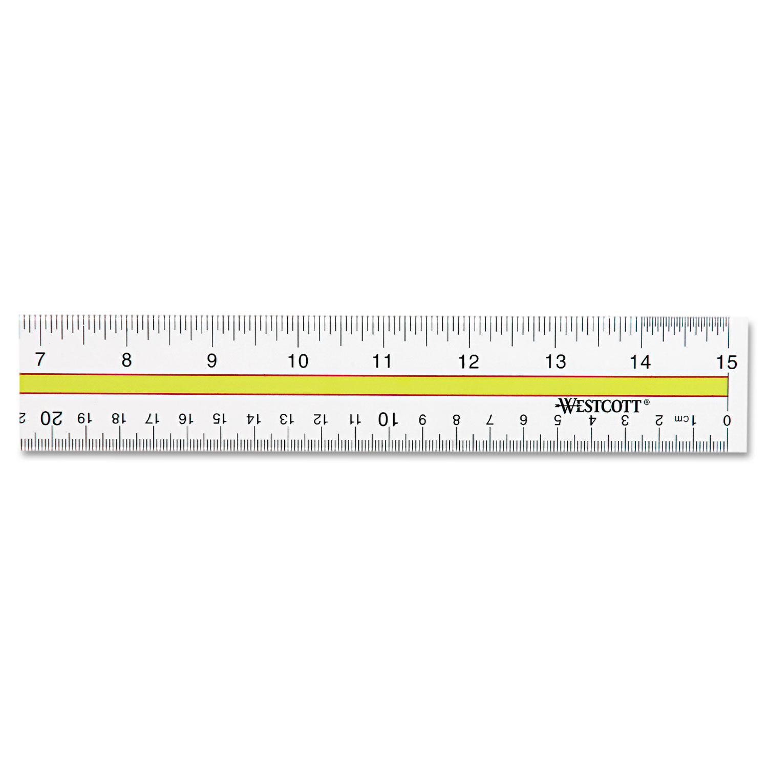 Westcott® Acrylic Data Highlight Reading Ruler With Tinted Guide, 15