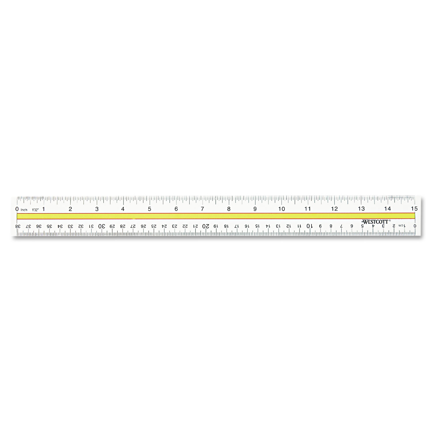 Westcott® Acrylic Data Highlight Reading Ruler With Tinted Guide, 15
