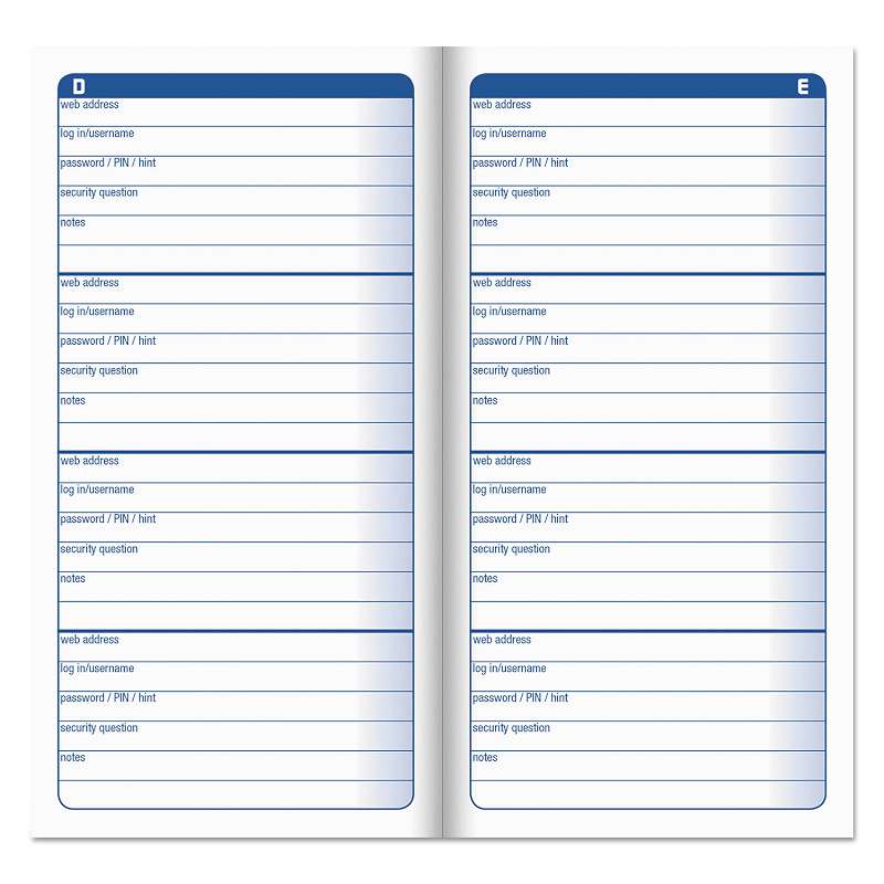 Adams® Password Journal, 3 1/4 x 6 1/4, 192 Entries